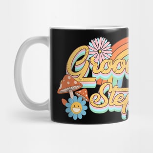 Groovy Step Dad Rainbow Family Birthday Party Daisy Flower Mug